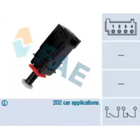 Датчик педали тормоза Opel Combo/Citroen Nemo/Fiat Punto 1.3-1.9D 05- (4 конт.) 24795