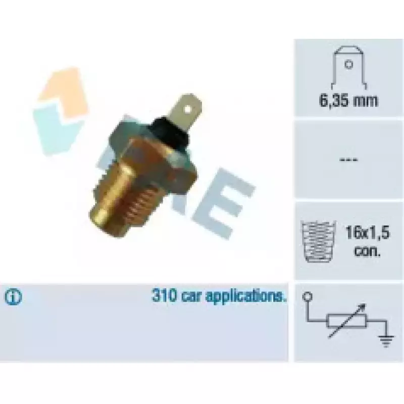 Датчик температуры охлаждающей жидкости Fiat Fiorino/Lada Niva -06 (M16x1.5) 31140