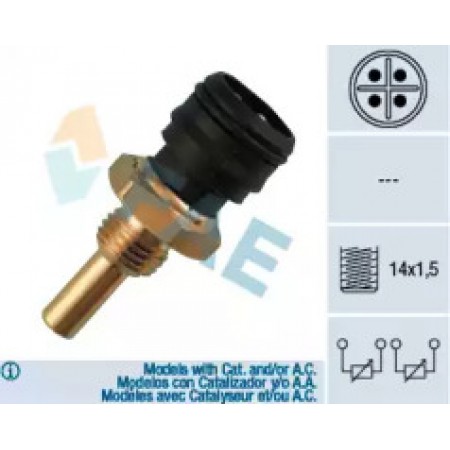 Датчик температуры охлаждающей жидкости MB (W124/W126/W140) -01 (M14x1,5) (черный)  33290
