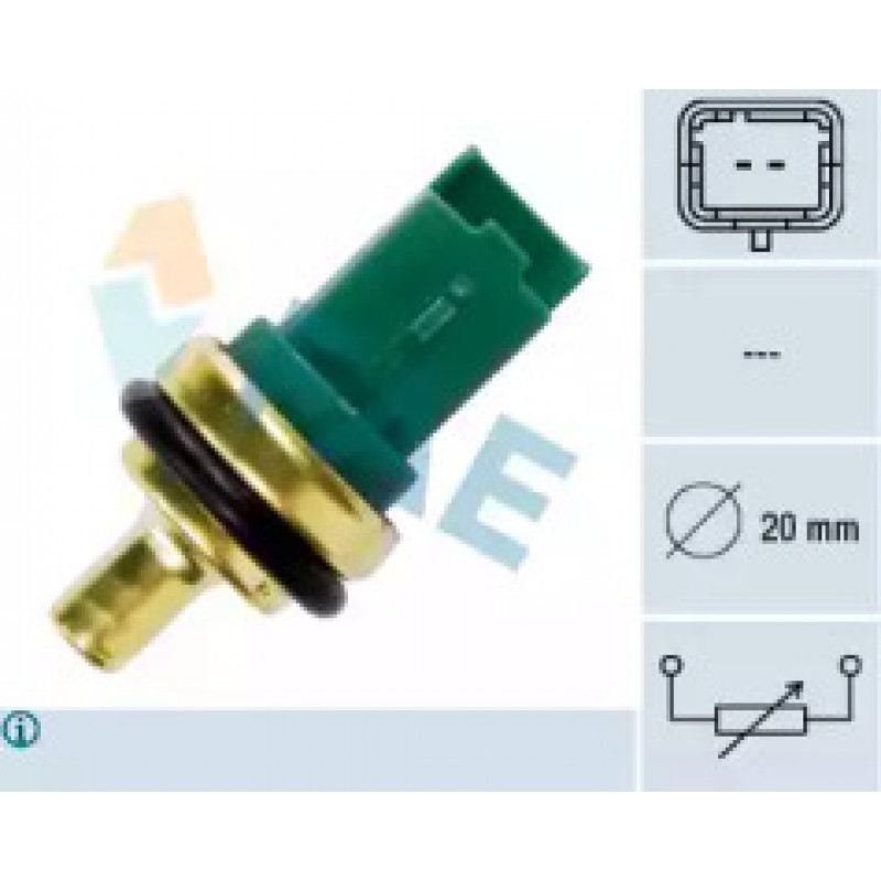Датчик температуры охлаждающей жидкости Citroen Berlingo/Fiat Scudo 1.6/2.0HDi 05- (зеленый) 33706