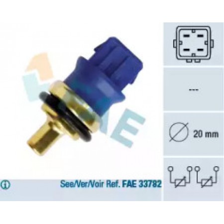 Датчик температуры охлаждающей жидкости VW Golf/Seat Leon 1.6/1.9TDi 98-10 (4 конт.) 33780