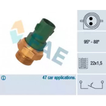 Датчик включения вентилятора Ford Escort/Mondeo 1.0-2.3 82-00 (88°C-95°C) 37240