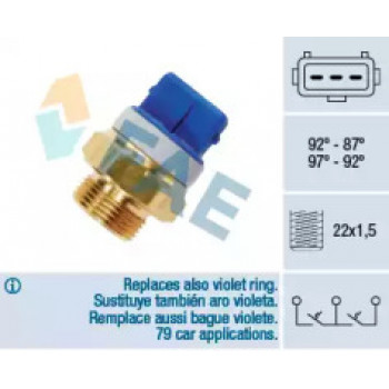 Датчик включения вентилятора Fiat Scudo 1.9TD 96-06 (87°C-92°C/92°C-97°C) 37920