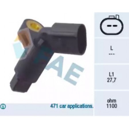 Датчик ABS (передний) VW Caddy II 1.4-1.9TDi 95-04 (L) 78008