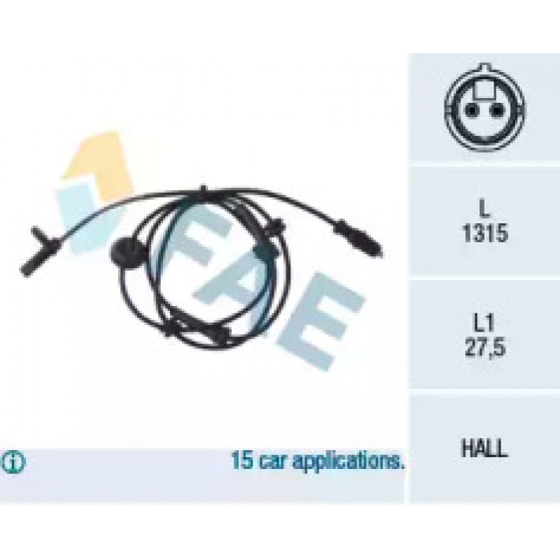 Датчик ABS (передний) Fiat Doblo 1.3-1.9JTD Multijet 01- (R) 78030