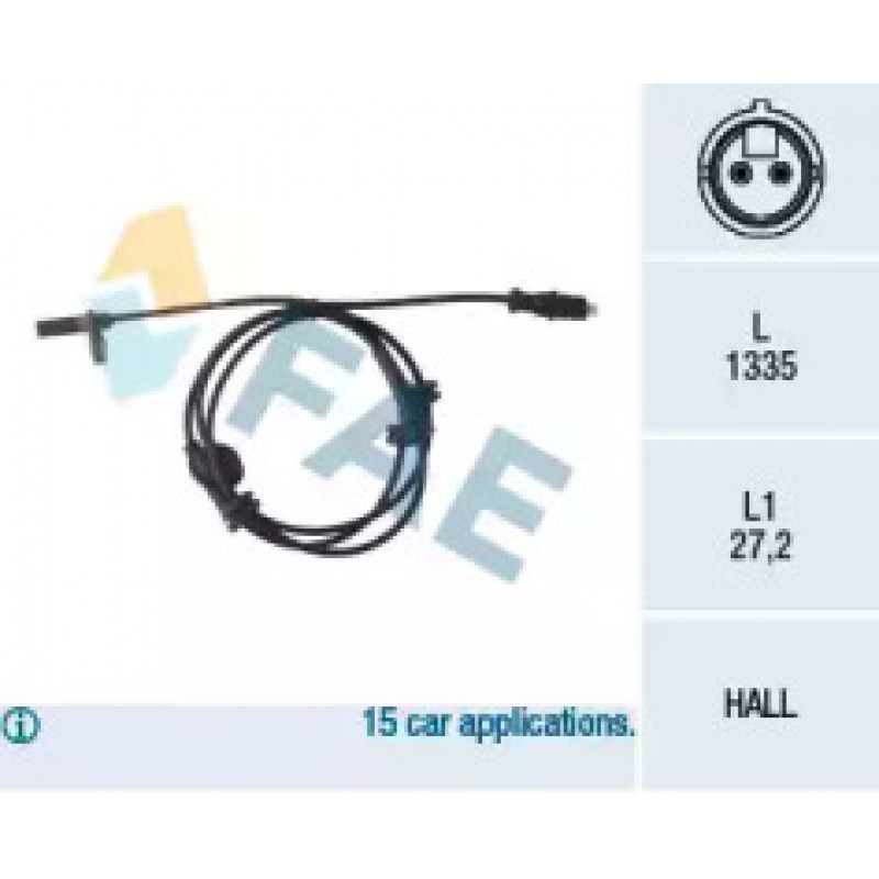 Датчик ABS (передний) Fiat Doblo 1.3-1.9JTD Multijet 01- (L) 78047