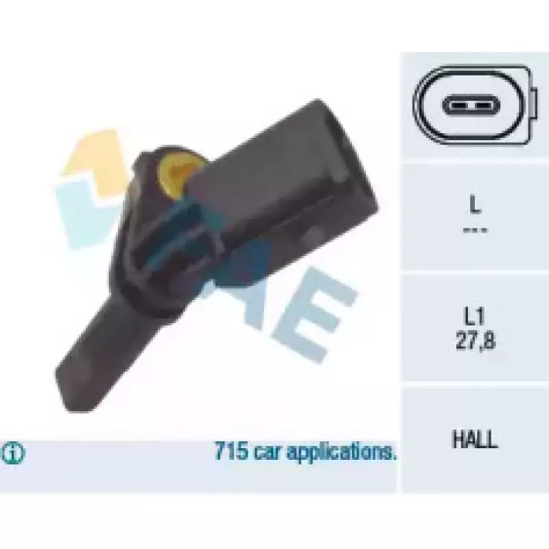 Датчик ABS (передний) VW T5 1.9-3.2 03-/Caddy III 1.4-2.0TDi 04-15 (R) 78064