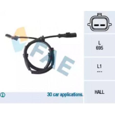 Датчик ABS (передний) Opel Vivaro/Renault Trafic 01- (695mm кабель) 78124