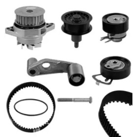Комплект ГРМ + помпа VW Golf/Jetta/Polo/Seat Toledo/Leon 1.6 16V/FSI 00-05 (130x20 / 58x17) (PA765) (KP765-1)