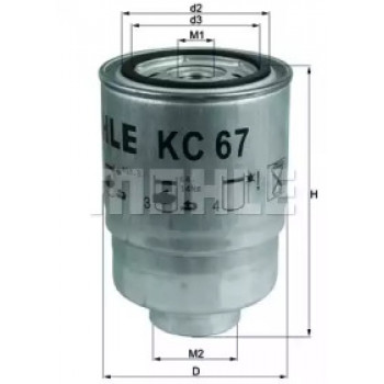 Фильтр топливный Nissan 1.7-3.2D KC 67
