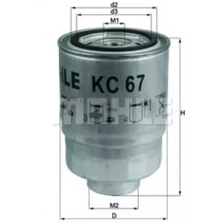 Фильтр топливный Nissan 1.7-3.2D KC 67