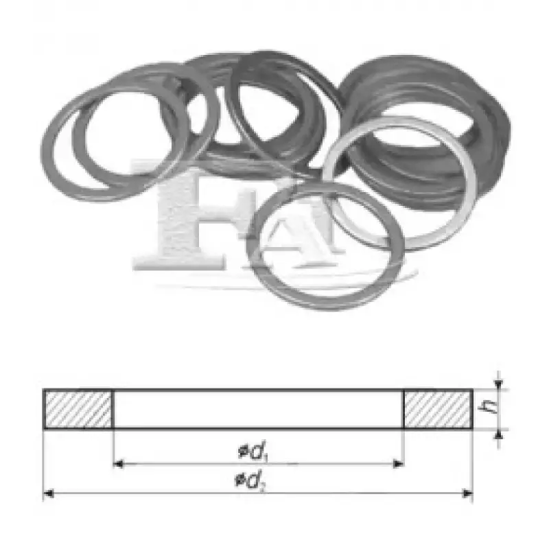 Шайба болта слива масла VW Passat 2.5 TDI 98-05 (14x20x1.5) (к-кт 100шт) (232.150.100)