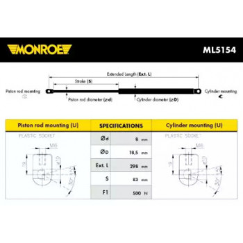 Амортизатор багажника (ML5154) MONROE