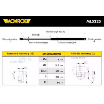 Амортизатор багажника (ML5225) MONROE