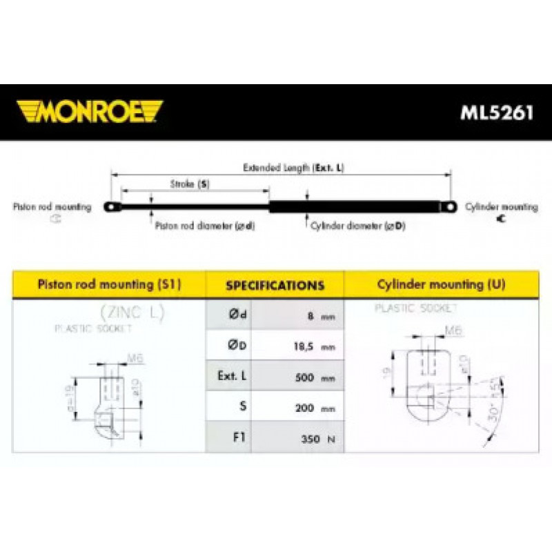 Амортизатор багажника (ML5261) MONROE