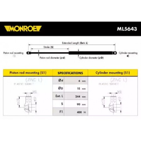 Амортизатор багажника (ML5643) MONROE