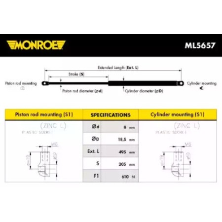 Амортизатор багажника (ML5657) MONROE