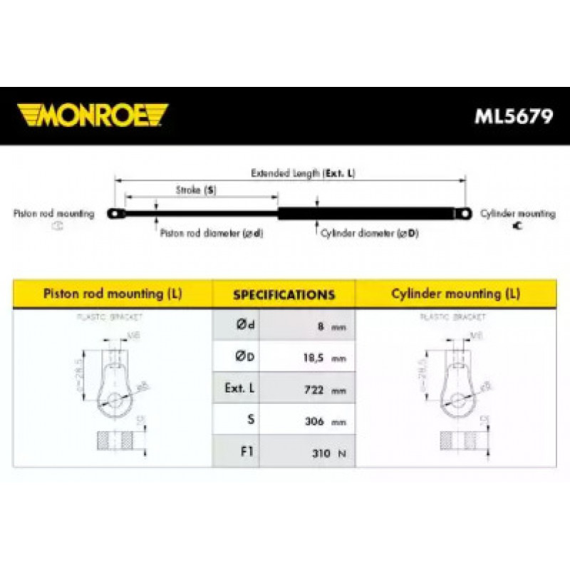 Амортизатор багажника (ML5679) MONROE