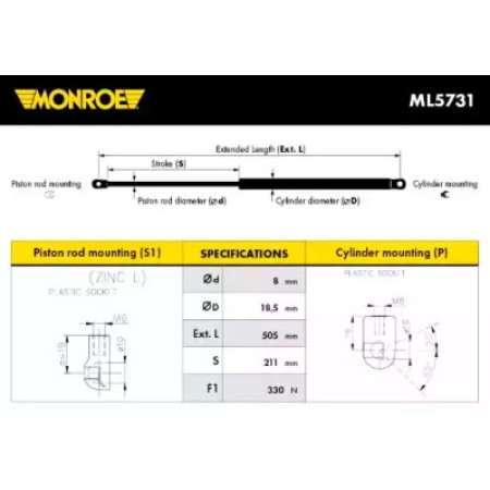 Амортизатор багажника (ML5731) MONROE