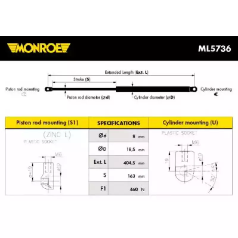 Амортизатор багажника Volkswagen (ML5736) MONROE