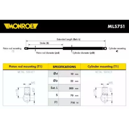 Амортизатор багажника Volkswagen (ML5751) MONROE