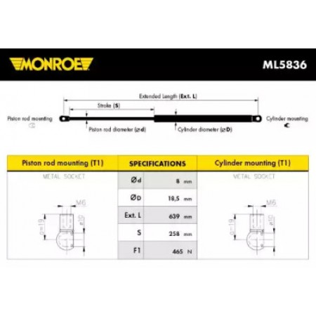Амортизатор багажника (ML5836) MONROE
