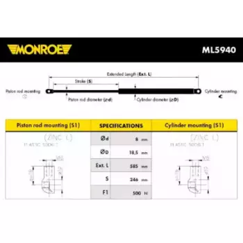 Амортизатор багажника CHEVROLET CAPTIVA (ML5940) MONROE