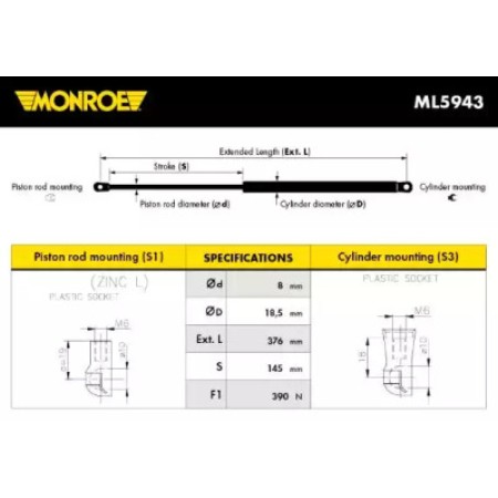 Амортизатор багажника (ML5943) MONROE