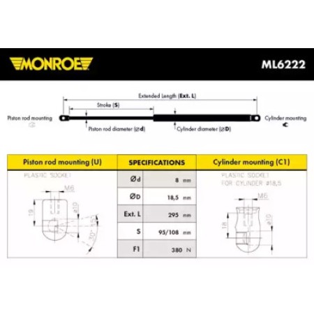 Амортизатор капота (ML6222) MONROE