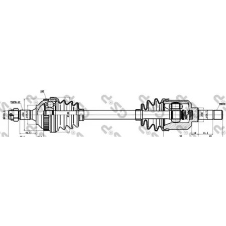 Піввісь Peugeot Partner (L) (25x24x593x29T) (+ABS) (210025)