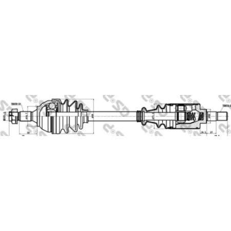Піввісь Citroen Berlingo/Peugeot Partner 1.1/1.4i 96-11 (L) (22x25x594) (210026)