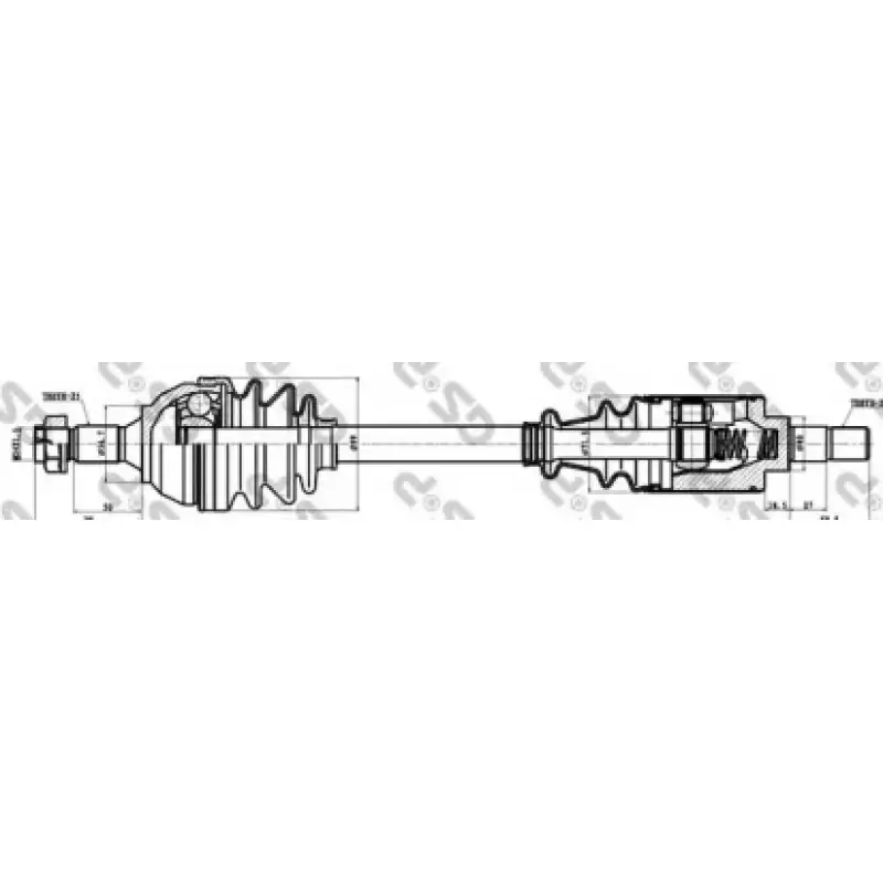 Піввісь Citroen Berlingo/Peugeot Partner 1.1/1.4i 96-11 (L) (22x25x594) (210026)