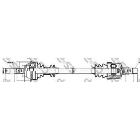 Полуось Fiat Ducato 2.5TD 94-06 15' (L) (28x41x757.5x54T) (+ABS) (210035)