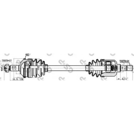 Полуось Fiat Scudo 96-07 1.6/2.0/1.9D (L) (27x24x648x48T) (+ABS) (210082)
