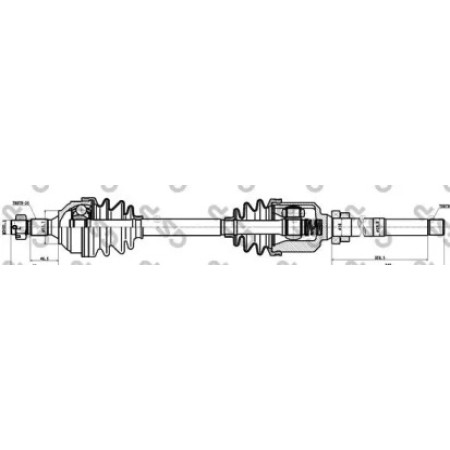 Полуось Citroen Berlingo/Peugeot Partner 1.6/1.9D 96-11 (R) (24x25x868) (210167)