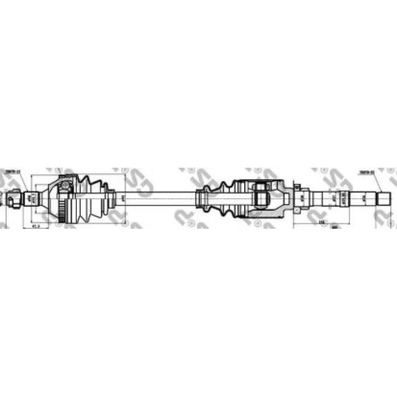 Піввісь Citroen Berlingo 1.1i 96- (R) (22x25x860x29T) (+ABS) (210188)