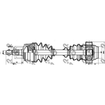 Полуось MB Vito (W638) 2.2CDI 99-03 (27x506) (-ABS) (235011)