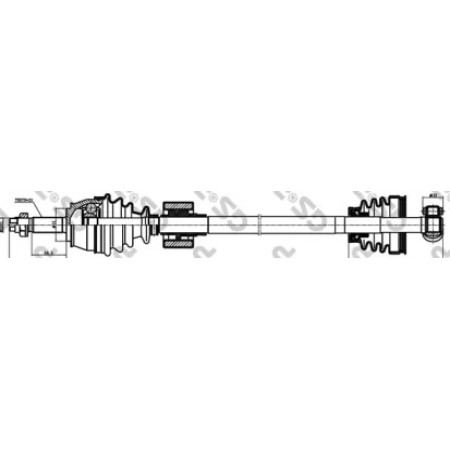 Полуось Fiat Doblo 1.9D 01- (R) (22x932) d=32 (241007)