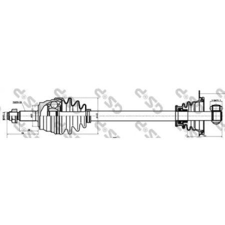 Піввісь Opel Movano 2.5 DTI 01- (L) (28x663) d=37 (244012)