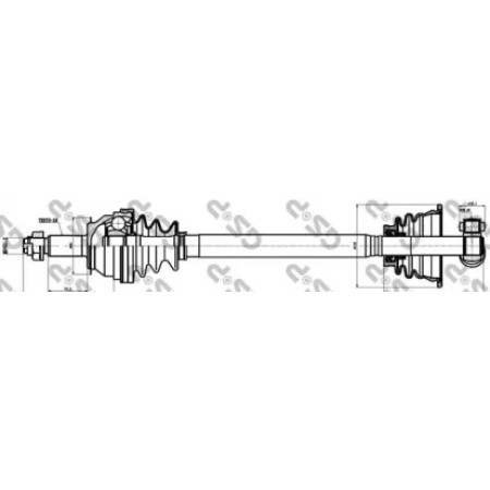Полуось Opel Movano/Renault Master 2.5/2.8 dCi 98-01 (L) (28x669) d=37.1 (250010)