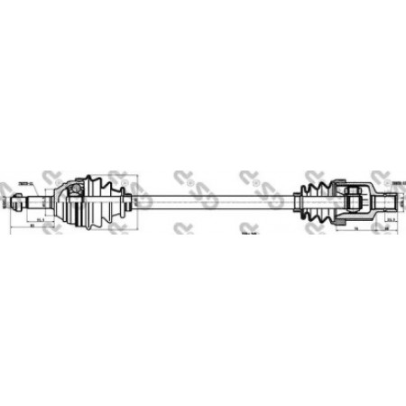 Полуось Renault Kangoo 1.4/1.9D 97- (R) (-ABS) (21x23x720) (250063)