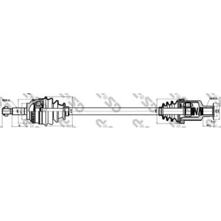 Полуось Renault Kangoo (R) (23x23x724x26T) (+ABS) (250193)