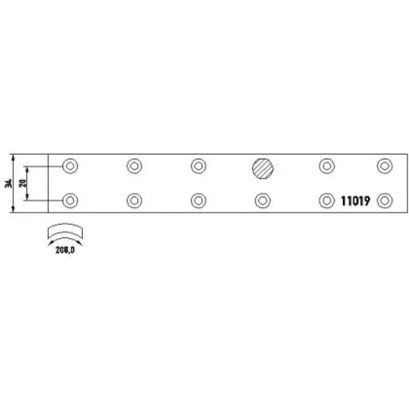 Накладки колодок тормозных (задних) MB 207-210D (барабанные с заклепками) (1101901)