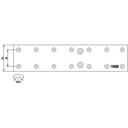 Накладки колодок тормозных MB 307-310 D 77-96 (8.7 mm) (1302002)