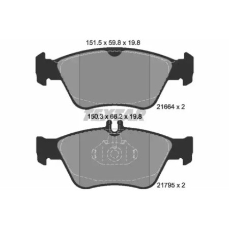 Колодки тормозные (передние) MB E-class (W210) 95-02 (Teves) Q+ (2166404)