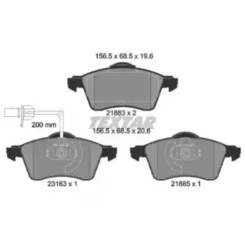 Колодки тормозные (передние) VW T4 90-03 R15 (с датчиком) (2188501)