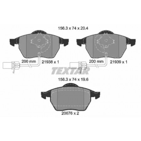 Колодки гальмівні (передні) Audi A4/A6/VW Passat 96-05 (Teves) Q+ (с датчиком) (2193801)
