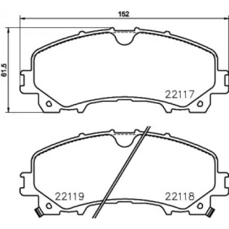 Колодки тормозные (передние) Nissan Koleos 16-/X-Trail/Infiniti Q50/Q60/QX50 13-/Renault Koleos 16- (2211701)
