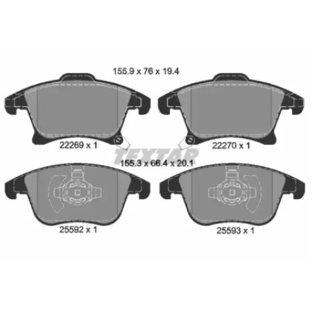 Колодки гальмівні (передні) Ford Galaxy/Mondeo V 12-  (Teves) Q+ (2226901)