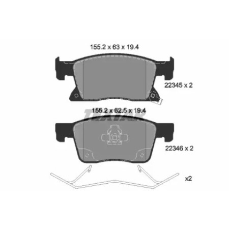 Колодки тормозные (передние) Opel Astra K 15- (Ate-Teves) R16 (2234501)